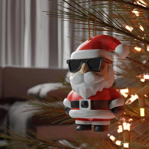 Cool Santa Ornament - Modern Christmas Tree Decor