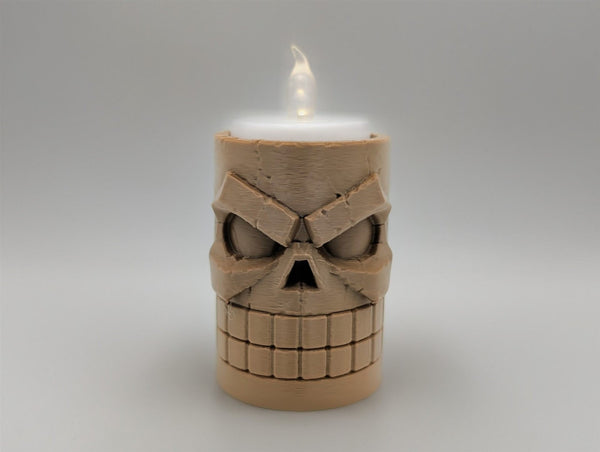 Tiki Skull Tea Light Holder 3D Printed Gothic Candle Holder Tiki Bar Decor