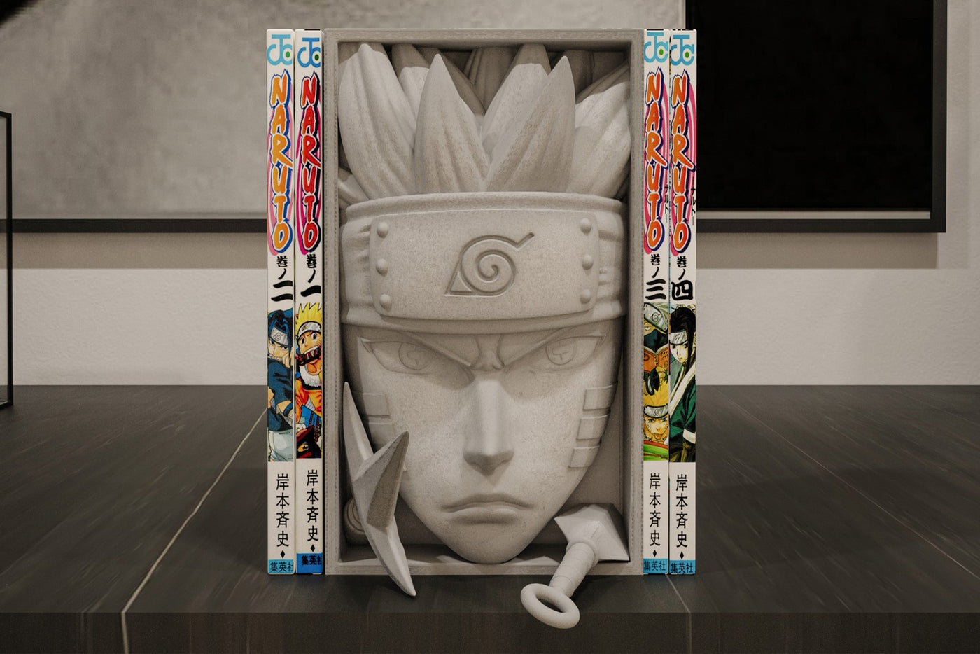 Naruto Uzumaki Inspired Manga Nook Unpainted 3D Printed Shelf Insert