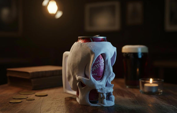 Skull Can Cooler - Spooky Drink Holder for Chilling Sips